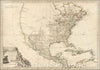 Historic Map - L'Amerique Septentrionale ou se remarquent Les Etats Unis, 1779, Louis Brion de la Tour - Vintage Wall Art