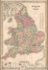 Historic Map - Colton's England and Wales, 1859, Joseph Hutchins Colton - Vintage Wall Art
