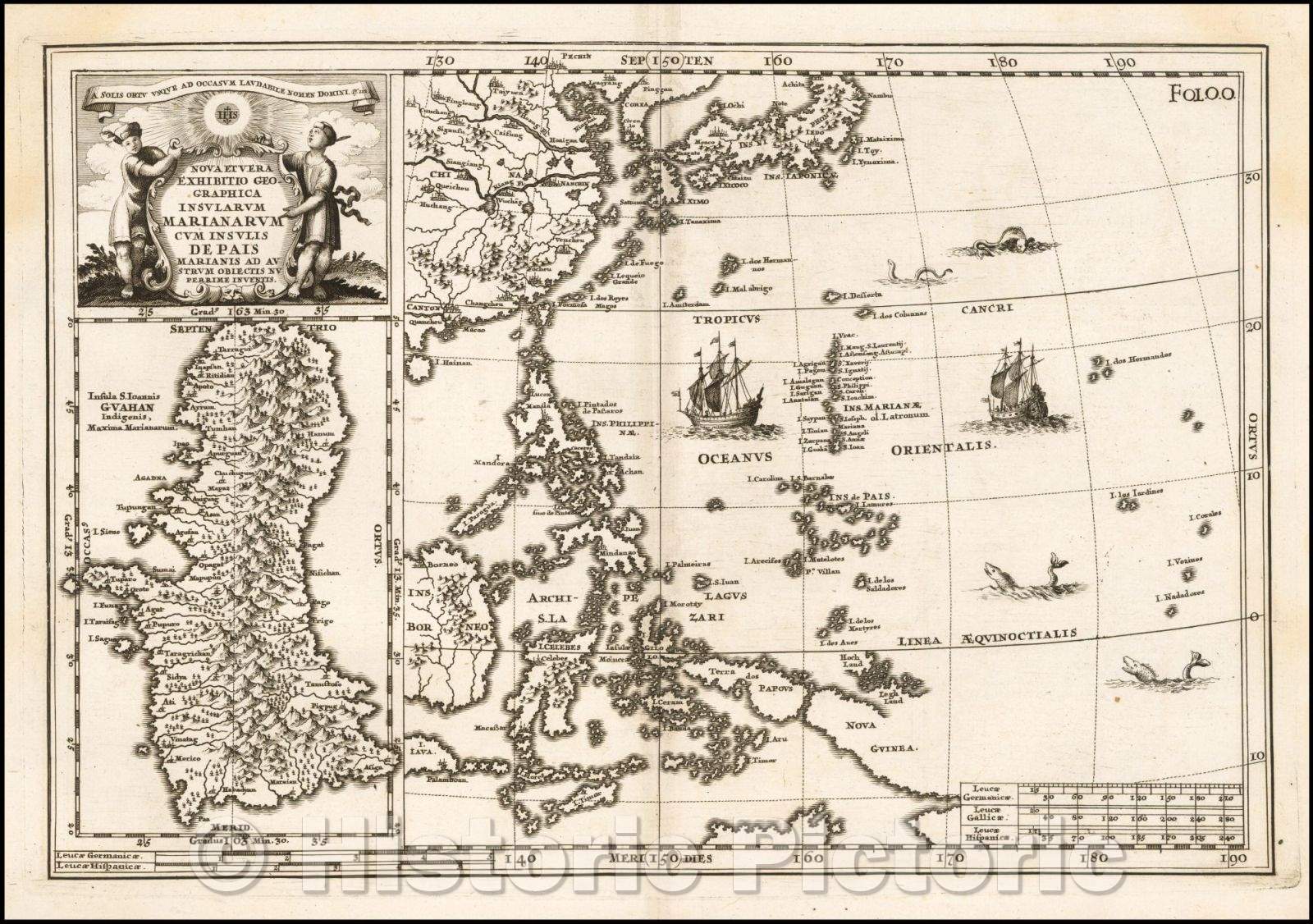 Historic Map - (Philippines) Nova Et Vera Exhibito Geographica Insularum Marianarum Cum I/Map of the the Philippines, China, Japan and Korea, Guam, 1703 - Vintage Wall Art