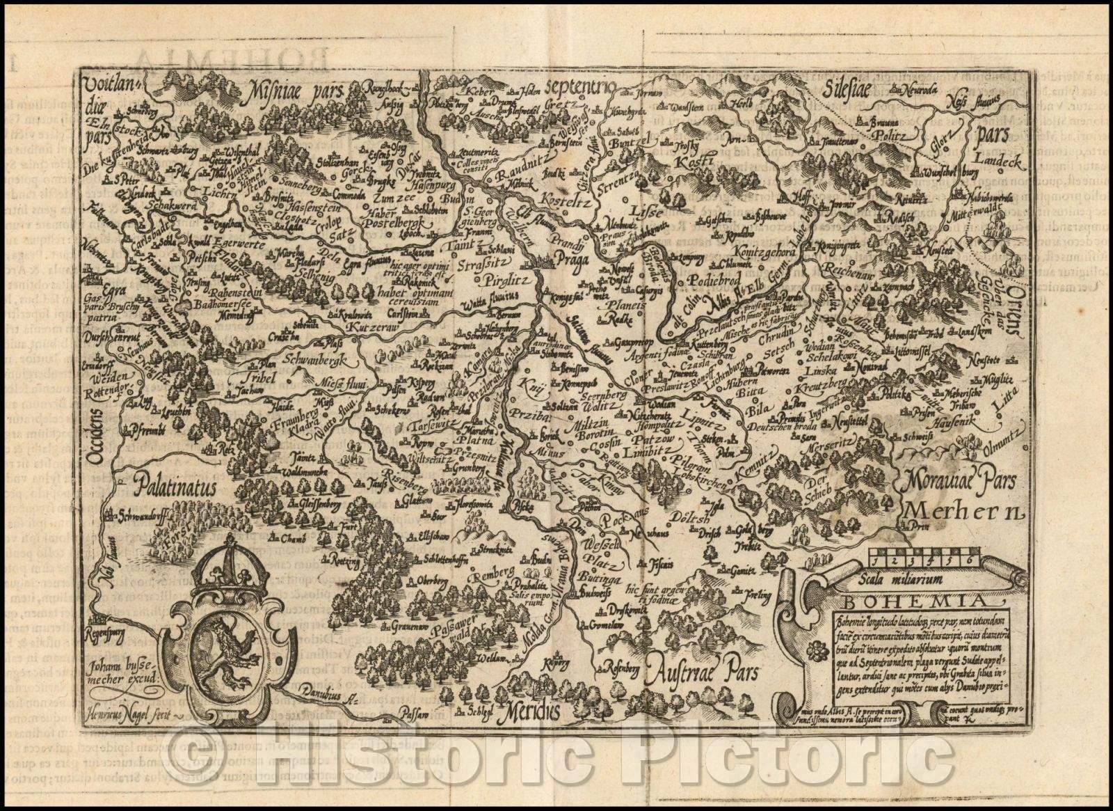 Historic Map - Bohemia, 1596, Matthias Quad - Vintage Wall Art