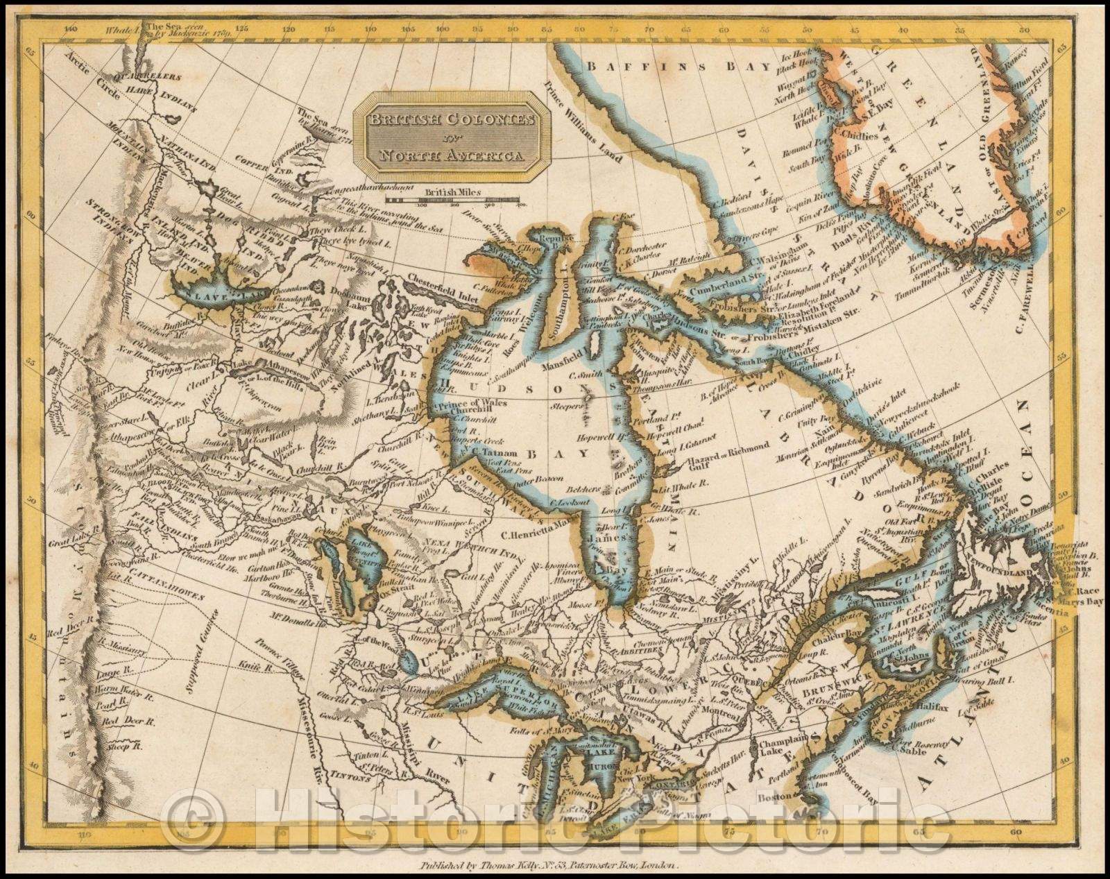 Historic Map - British Colonies in North America, 1810, Thomas Kelly v1