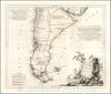 Historic Map - Carte du Chili Meridional, du Rio de la Plata, des Patagons, et du Detroit :: Meridional of Chile, the Rio de la Plata, 1779 - Vintage Wall Art