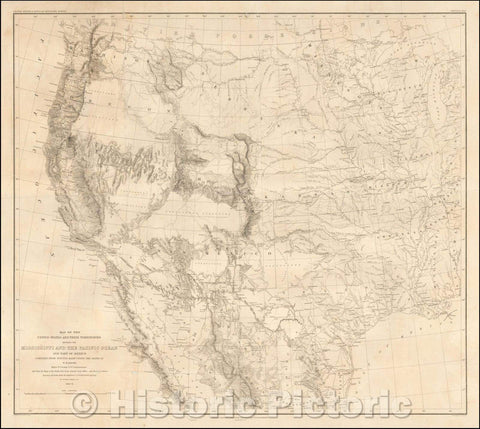 Historic Map - Map of the United States and Their Territories Between the Mississippi and the Pacific Ocean and Part of Mexico, 1858, William Hemsley Emory v1