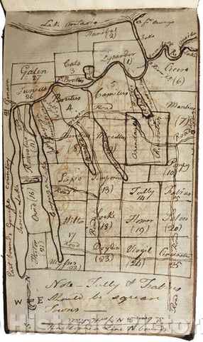 Historic Map - Atlas of Military Tract Towns in New York State, 1793, Elkanah Watson - Vintage Wall Art