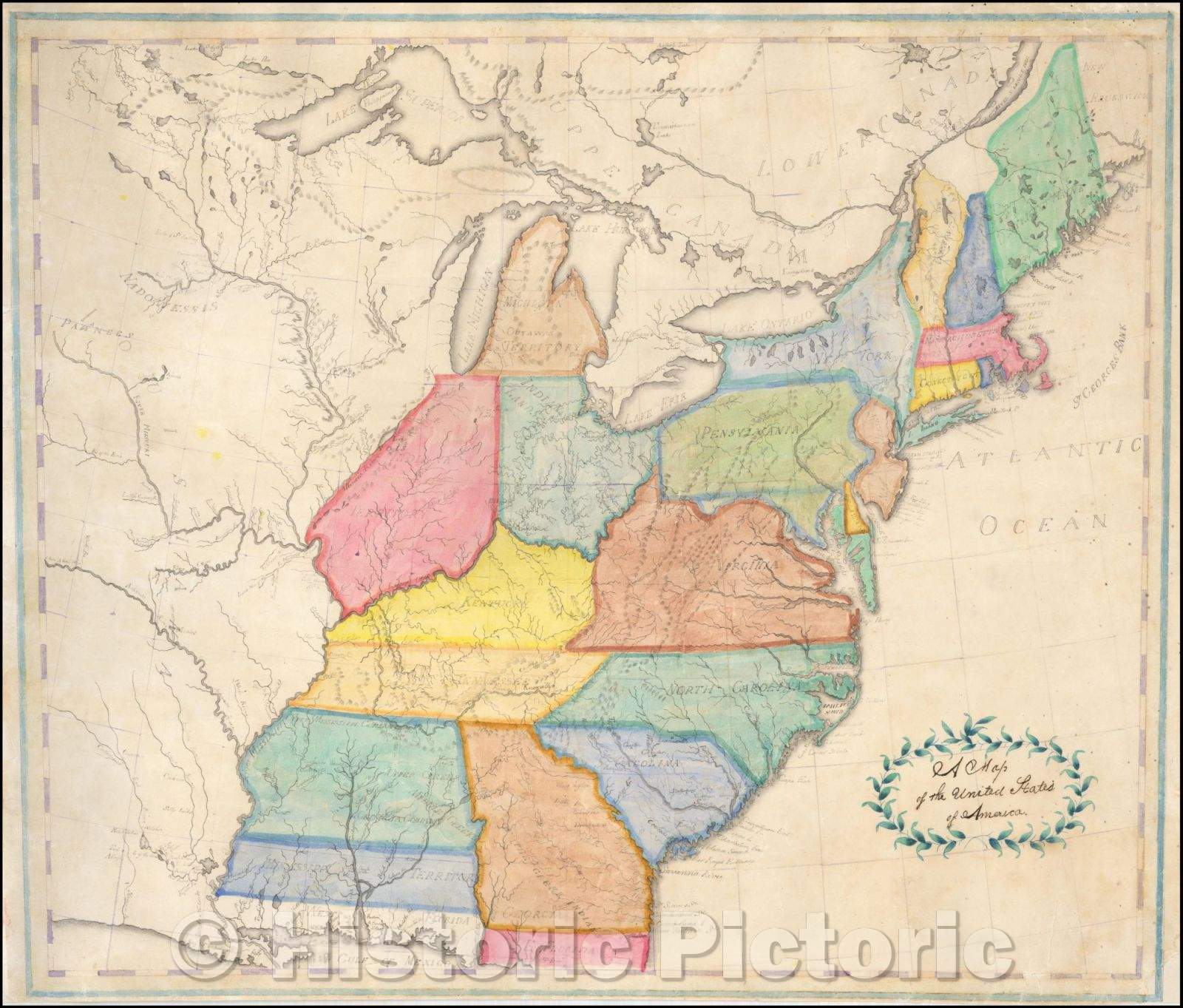 Historic Map - United States of America, 1805, Anonymous - Vintage Wall Art