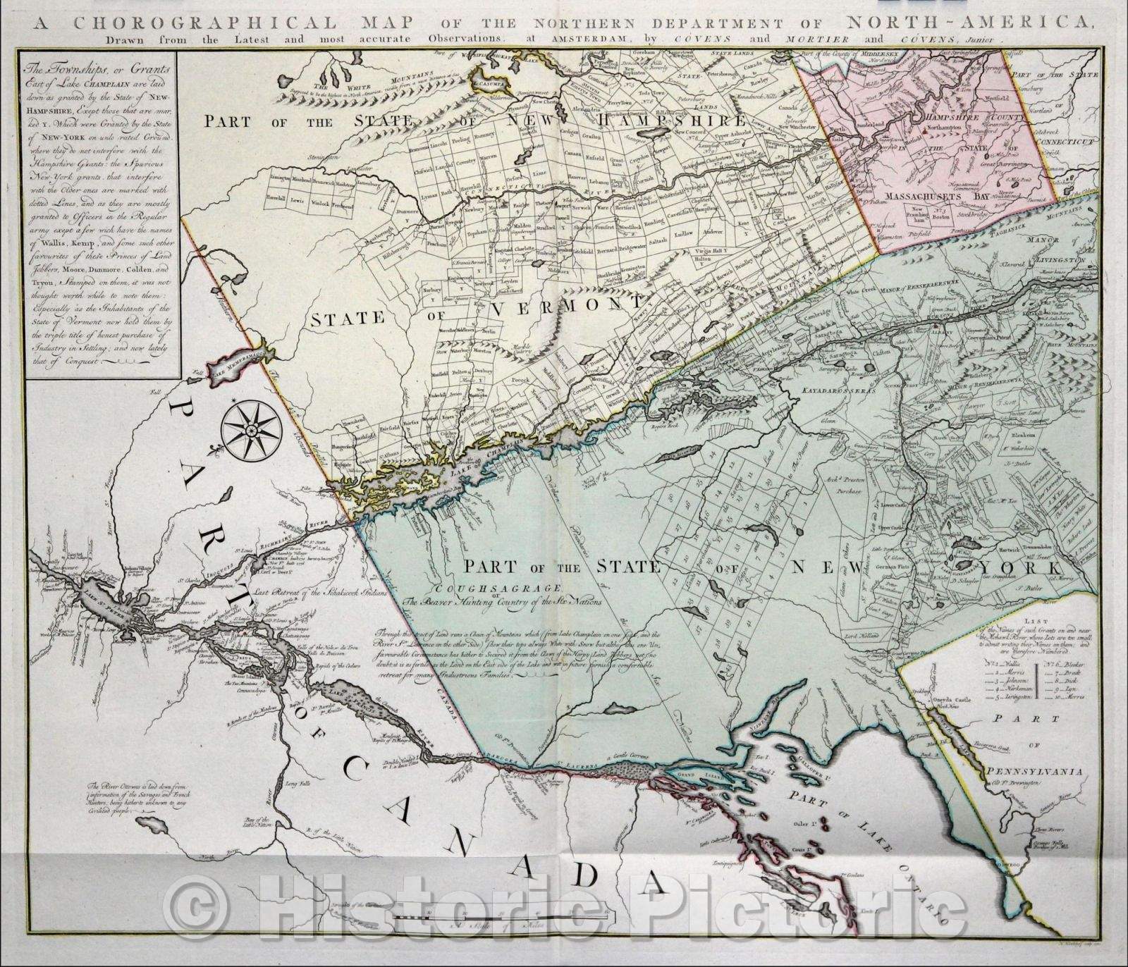 Historic Map - A Chorographical Map, of the Northern Department of North-America, 1780, Bernard Romans - Vintage Wall Art