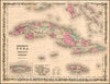 Historic Map - Johnson's Cuba Jamaica and Porto Rico, 1862, Benjamin P Ward - Vintage Wall Art