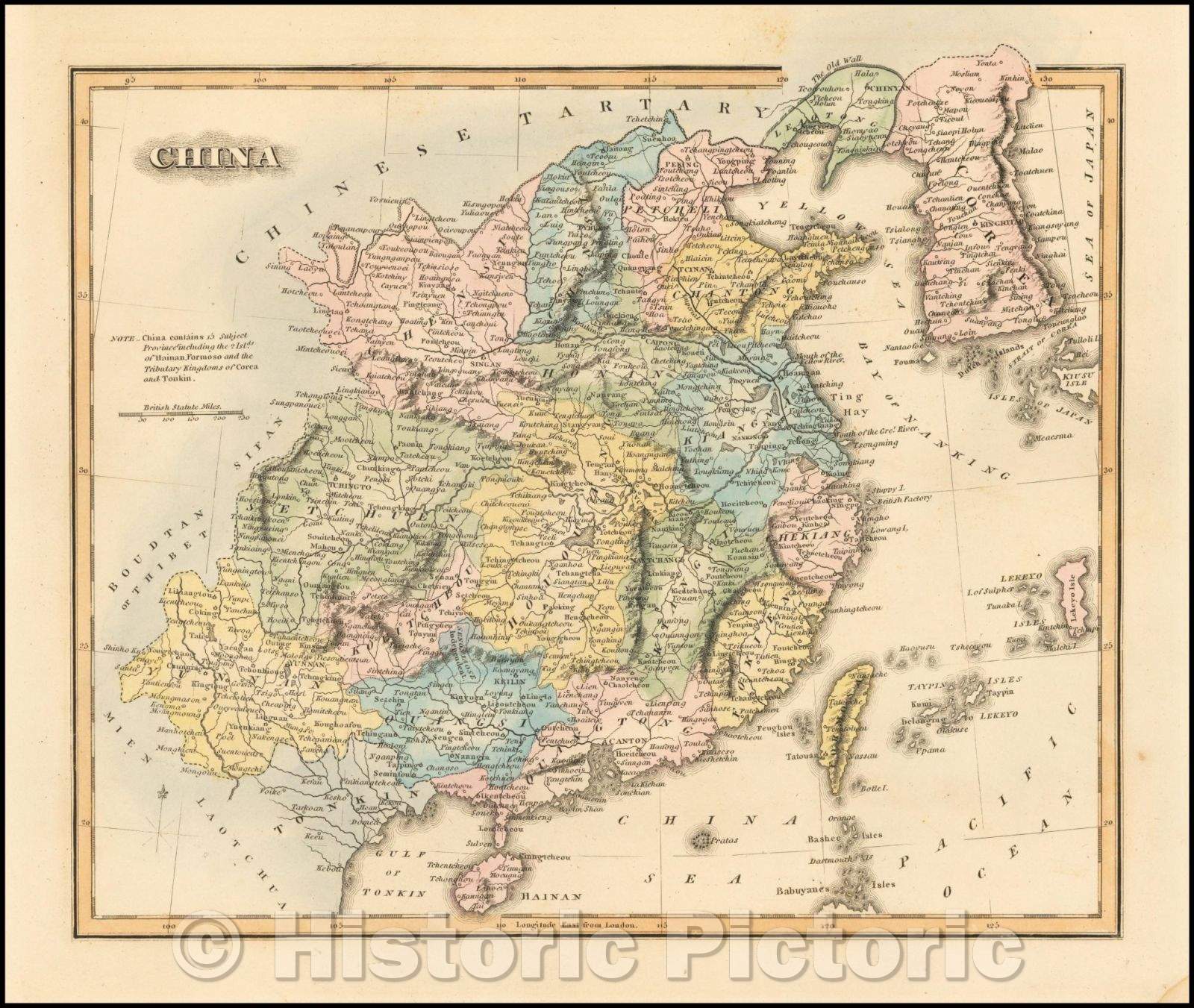 Historic Map - China, 1823, Fielding Lucas Jr. v2
