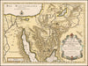 Historic Map - Carte du Voyage et Route Des Israelites dans le Desert Depuis :: Holy Land, the Arabian Peninsula, Jordan, Syria and eastern Egypt, 1720 - Vintage Wall Art