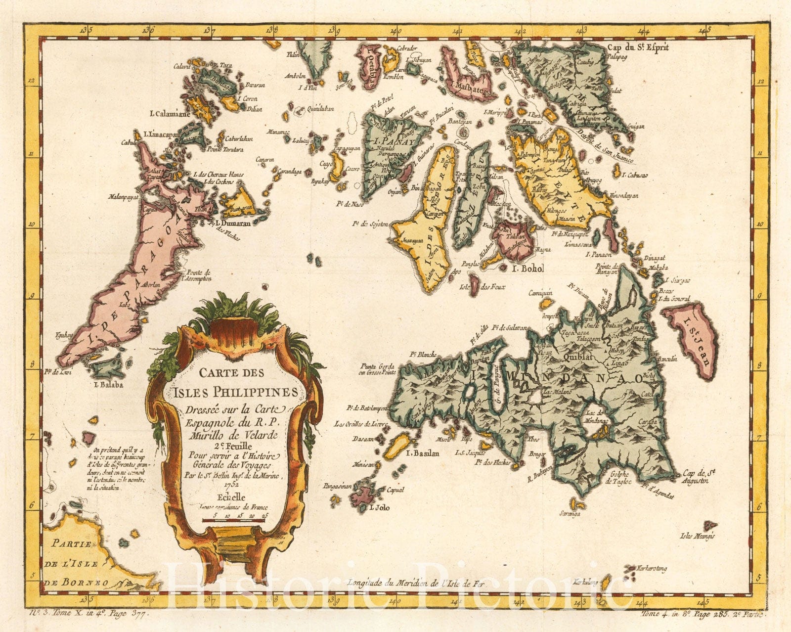 Historic Map - Carte Des Isles Philippines Dressee sur la Carte Espagnole du R.P. Murillo :: Des Isles Philippines set up on the Spanish of R. P. Murillo Velard, 1764 - Vintage Wall Art