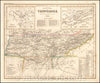 Historic Map - Neueste Karte von Tennessee/Second state of Meyer's Map of Tennessee, 1845, Joseph Meyer - Vintage Wall Art