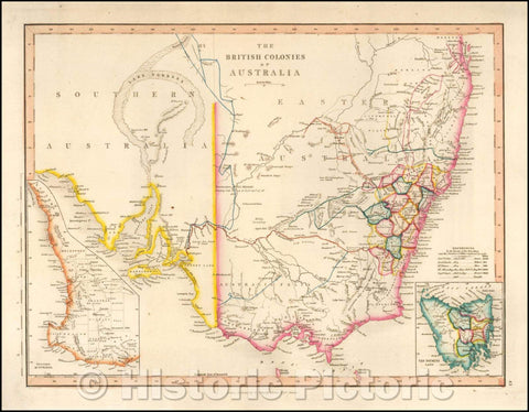 Historic Map - The British Colonies of Australia, 1843, Charles Smith - Vintage Wall Art