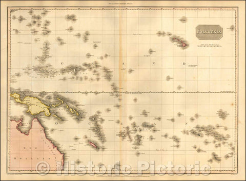 Historic Map - Polynesia (Hawaii to Australia), 1812, John Pinkerton - Vintage Wall Art