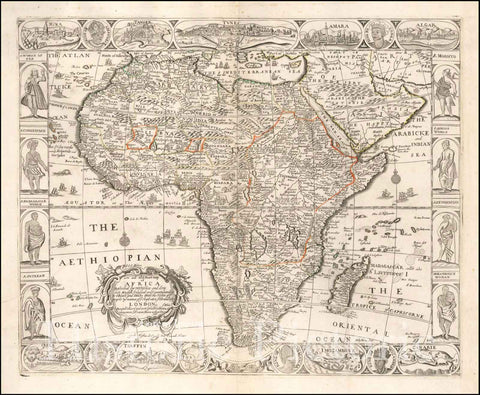 Historic Map - A New and most Exact map of Africa Described, 1670, John Overton - Vintage Wall Art