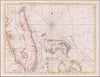 Historic Map - The Peninsula and Gulf of Florida or Channel of Bahama with the Bahama Islands, 1775, Thomas Jefferys - Vintage Wall Art
