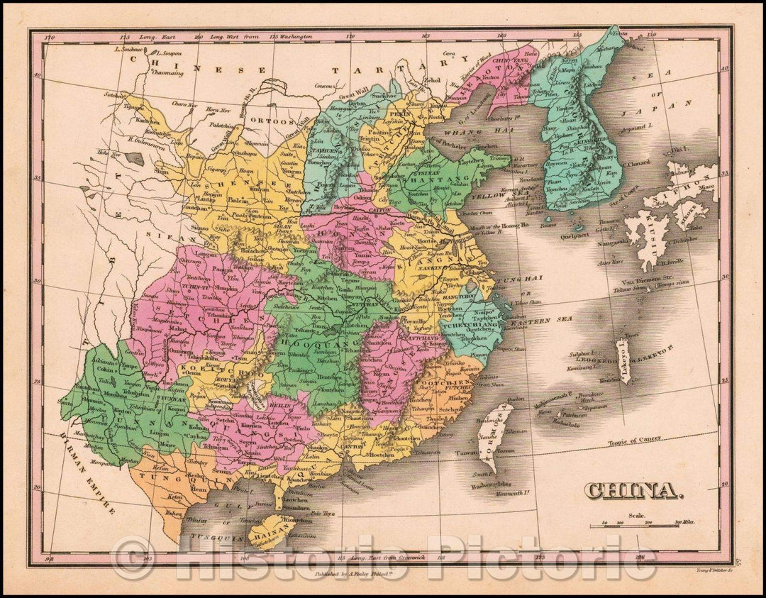 Historic Map - China, 1826, Anthony Finley - Vintage Wall Art