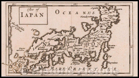Historic Map - Isles of Japan, 1681, Sir Jonas Moore - Vintage Wall Art