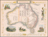 Historic Map - Australia, 1851, John Tallis - Vintage Wall Art