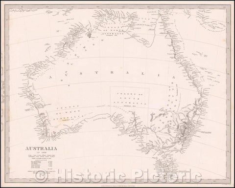Historic Map - Australia in, 1840, SDUK - Vintage Wall Art