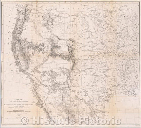 Historic Map - Map of the United States and Their Territories Between the Mississippi and the Pacific Ocean and Part of Mexico, 1858, William Hemsley Emory v2