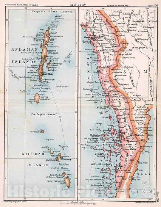 Historic Map : Section XV. Tenasserim, Andaman & Nicobar Islands. Plat ...
