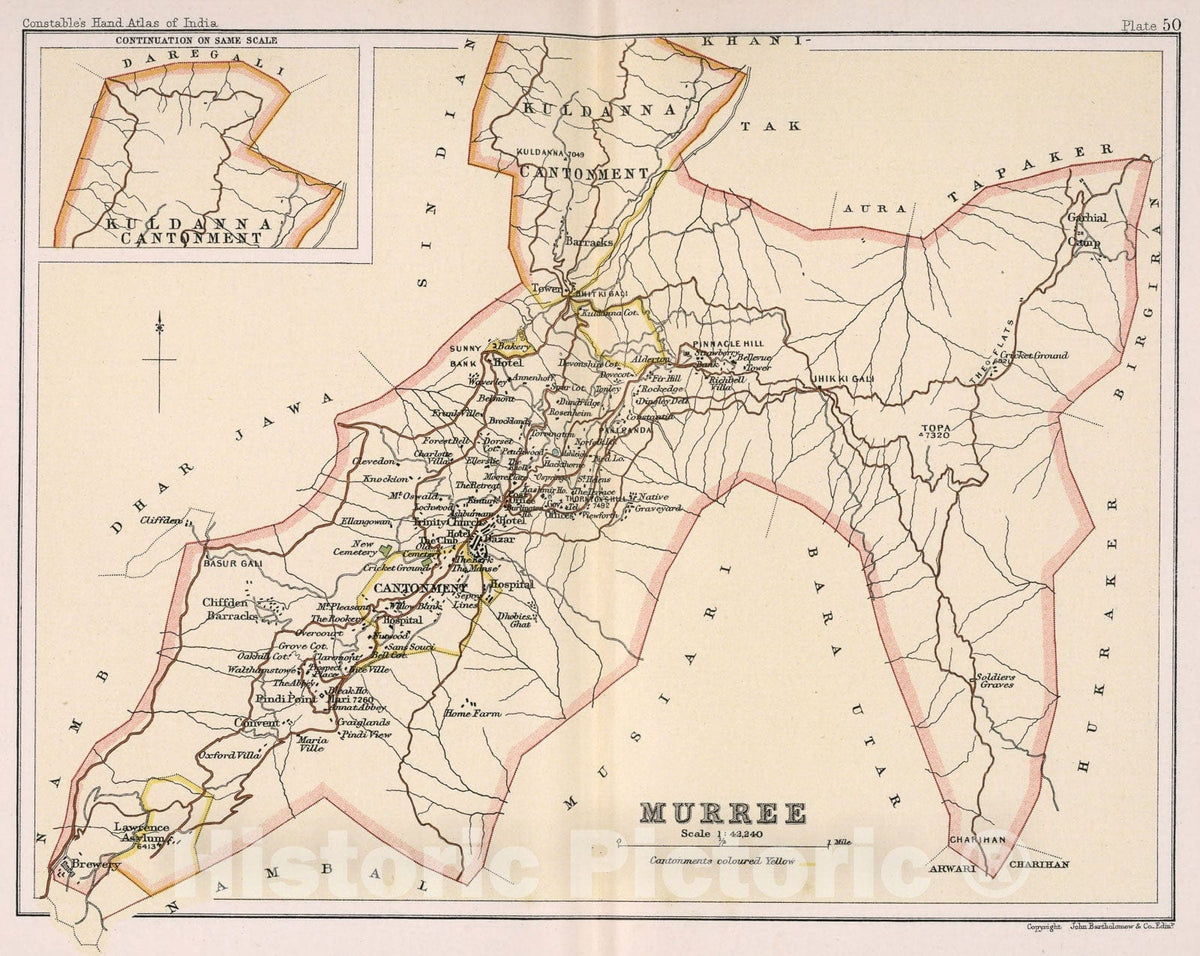 Historic Map : Murree. Plate 50, 1893, Vintage Wall Decor – Historic ...