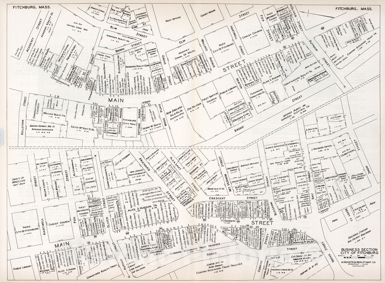 Historic Map : Business Section, City of Fitchburg (Massachusetts)., 1 -  Historic Pictoric