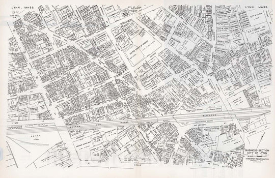 Historic Map : Business Section, City of Lynn (Massachusetts)., 1946, Vintage Wall Decor