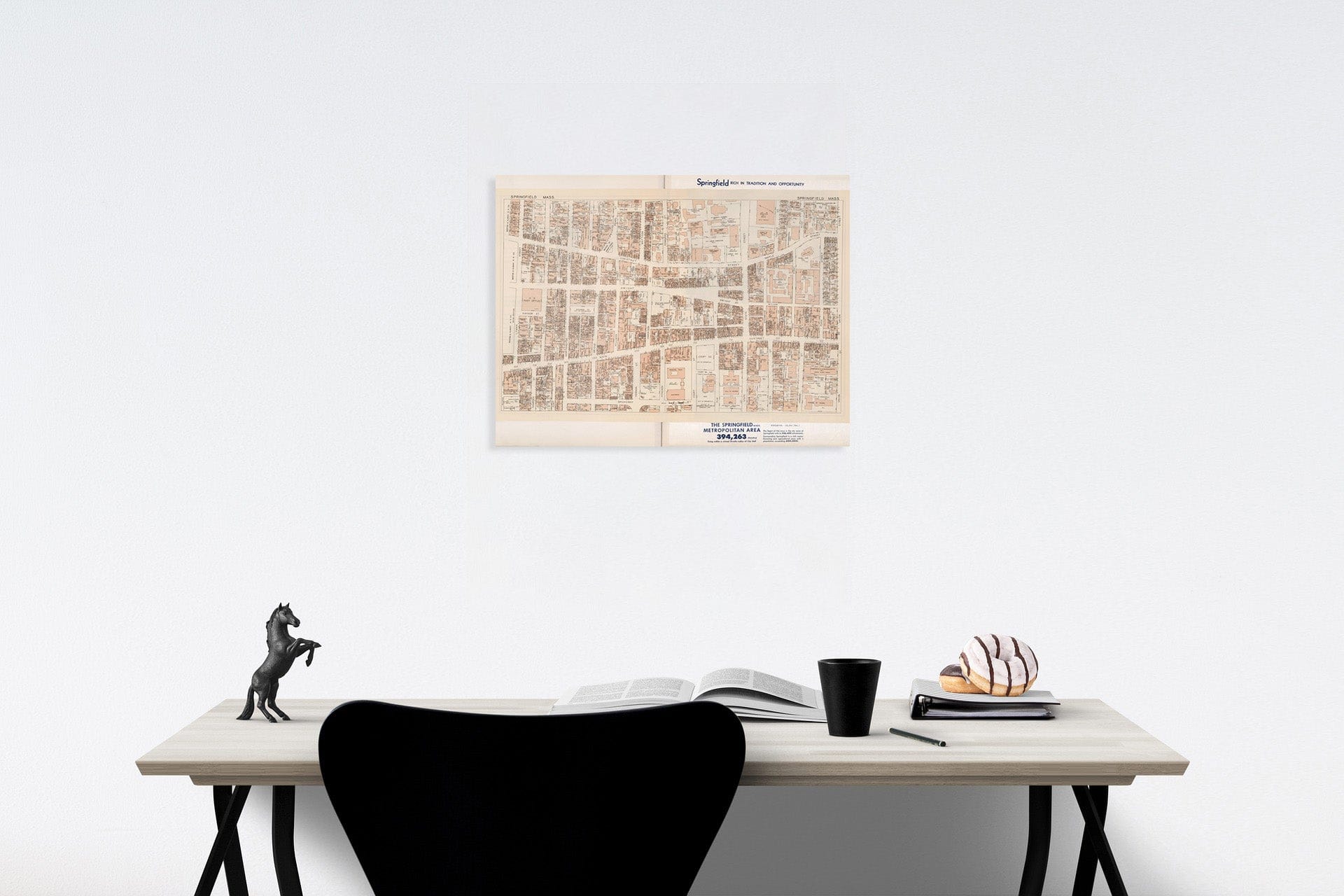 Historic Map : Business Section, City of Springfield (Massachusetts)., 1946, v1, Vintage Wall Decor