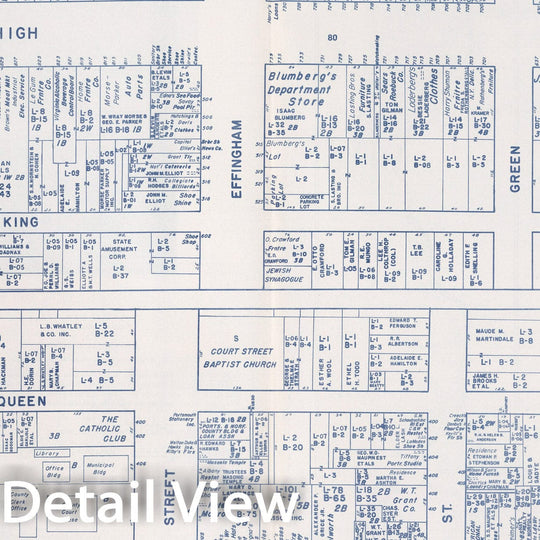 Historic Map : Business Section, City of Portsmouth (Virginia)., 1950, Vintage Wall Decor