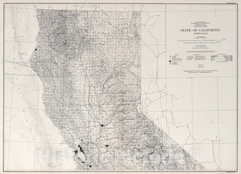 Historic Map : State of California, North Half. (Built-up Areas)., 1952, Vintage Wall Decor