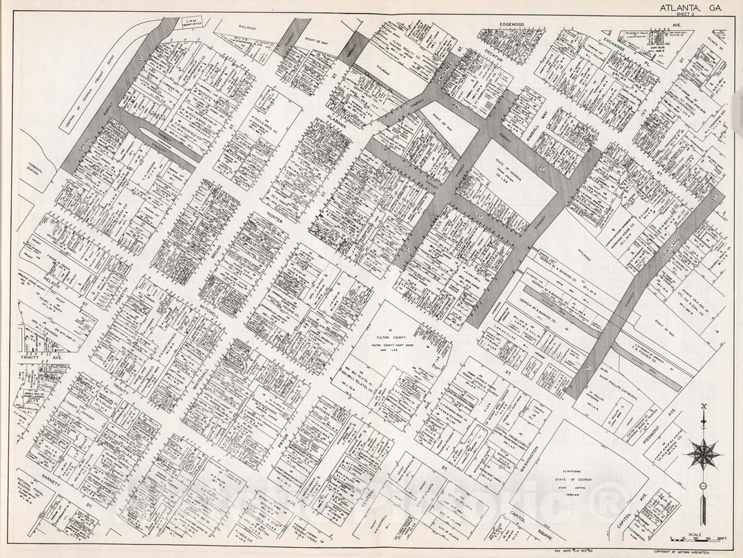 Historic Map : Atlanta (Georgia). (Sheet 2), 1929, Vintage Wall Decor