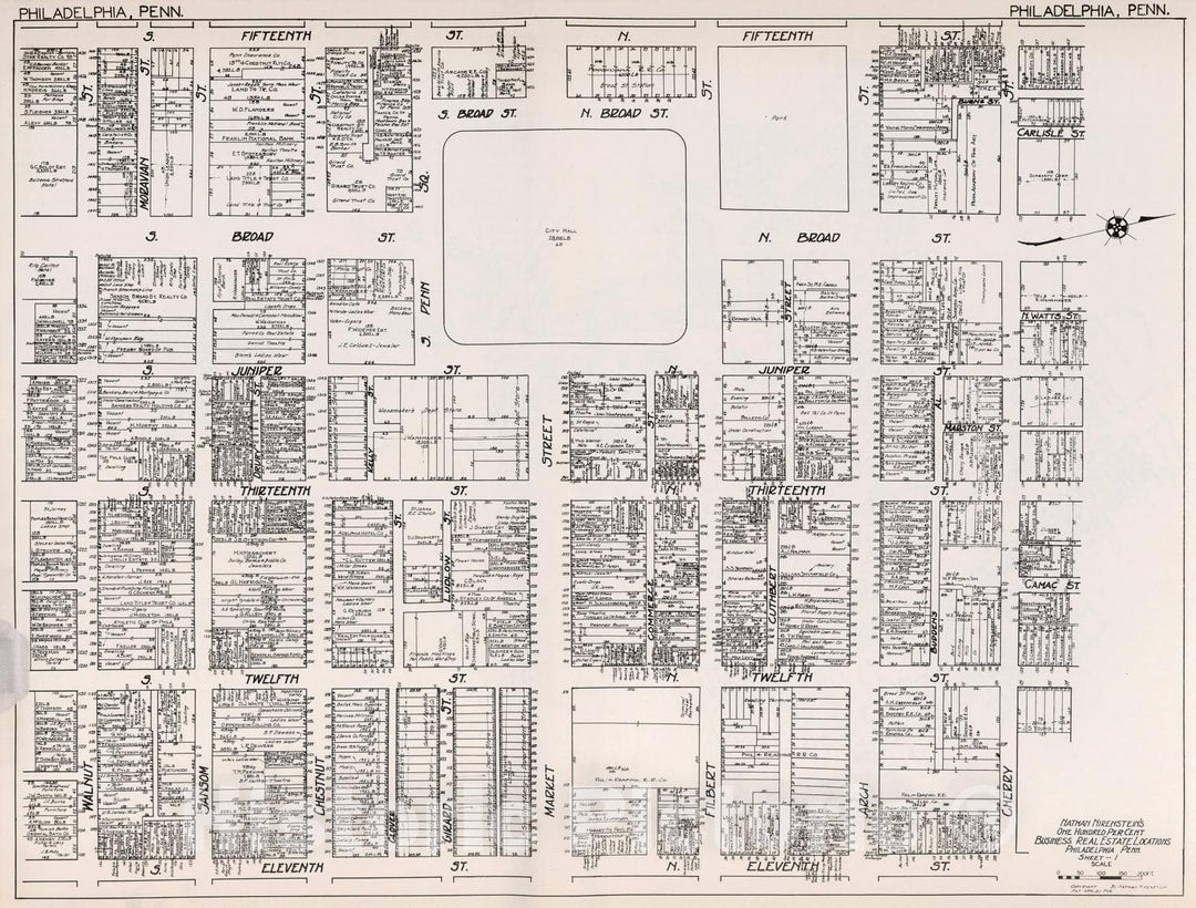 Historic Map : Philadelphia (Pennsylvania). Sheet - 1., 1929, Vintage Wall Decor