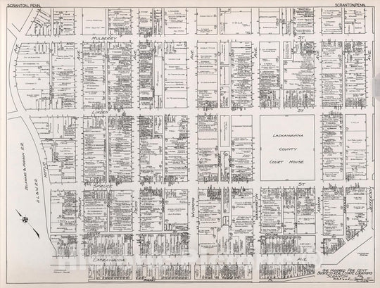 Historic Map : Scranton (Pennsylvania)., 1929, Vintage Wall Decor