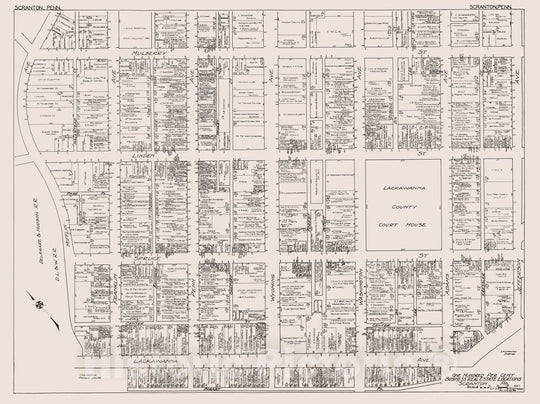 Historic Map : Scranton (Pennsylvania)., 1929, Vintage Wall Decor