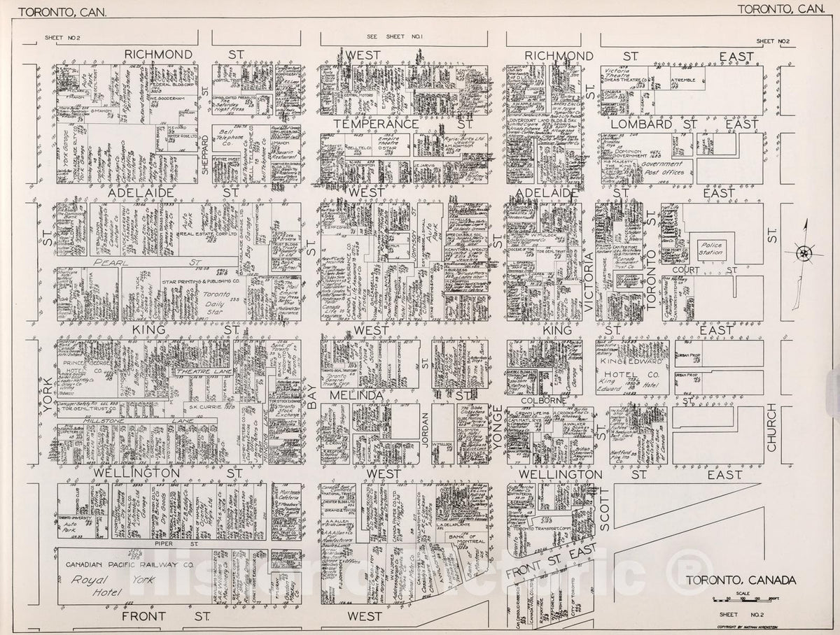 Historic Map : Toronto (Ontario). Sheet No. 2., 1929, Vintage Wall Dec ...