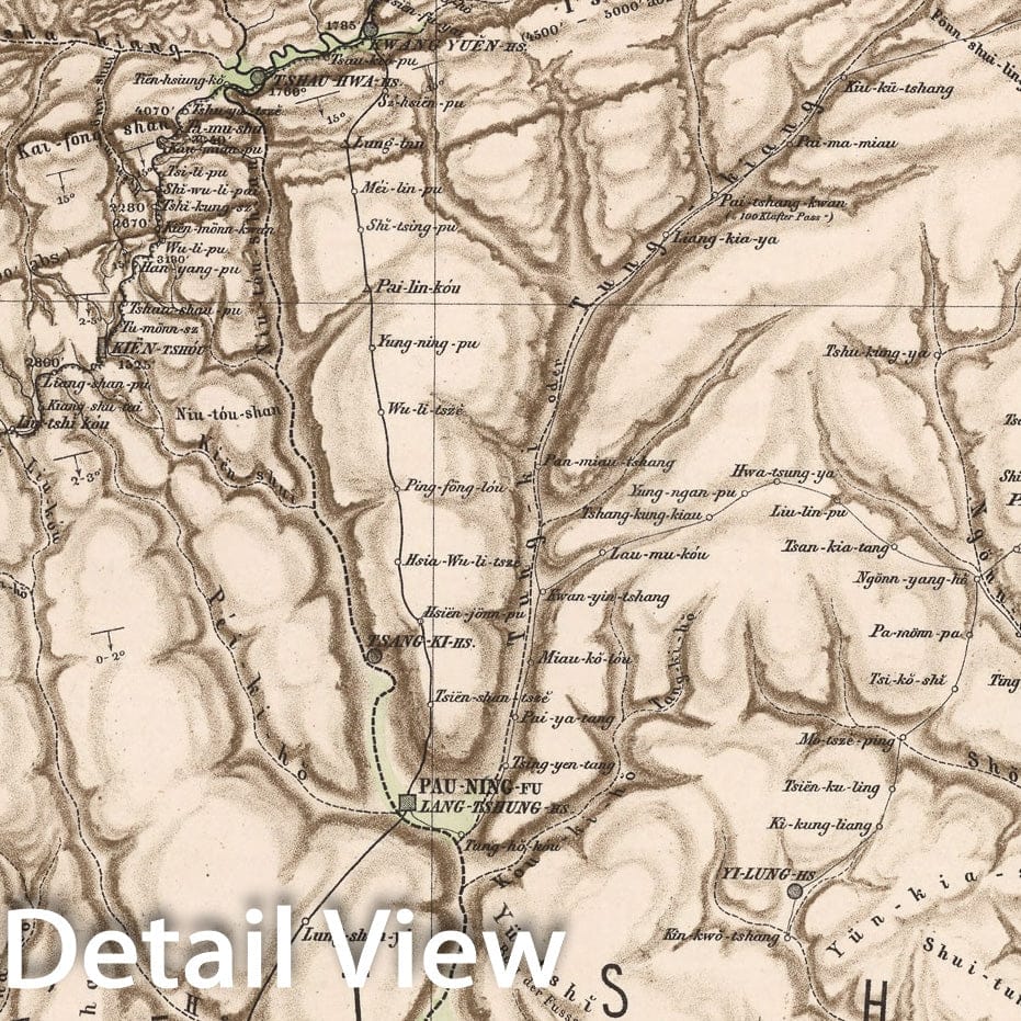 Historic Map : Blatt Pau - Ning - Fu.Tafel 25, 1885, Vintage Wall Decor