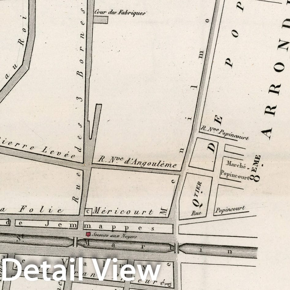Historic Map : Paris six Eme. Arrondissement : Quartier du Temple. No ...