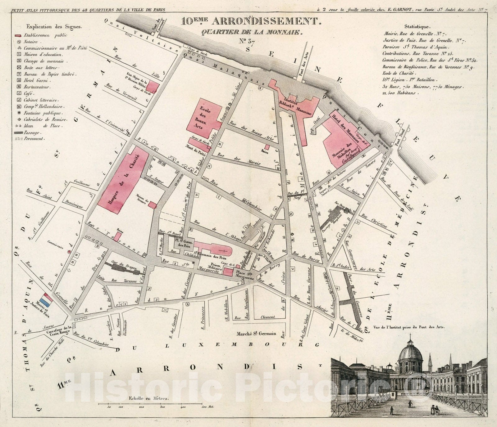 Historic Map : Paris ten Eme. Arrondissement : Quartier de la Monnaie ...