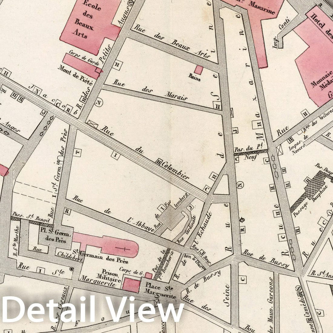 Historic Map : Paris ten Eme. Arrondissement : Quartier de la Monnaie ...