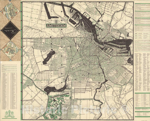Historic Map : Amsterdam, 1953, Vintage Wall Decor