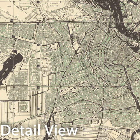 Historic Map : Amsterdam, 1953, Vintage Wall Decor