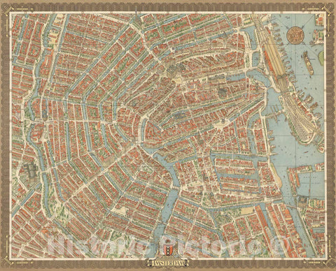 Historic Map : Amsterdam. MCMLVI, 1953, Vintage Wall Decor