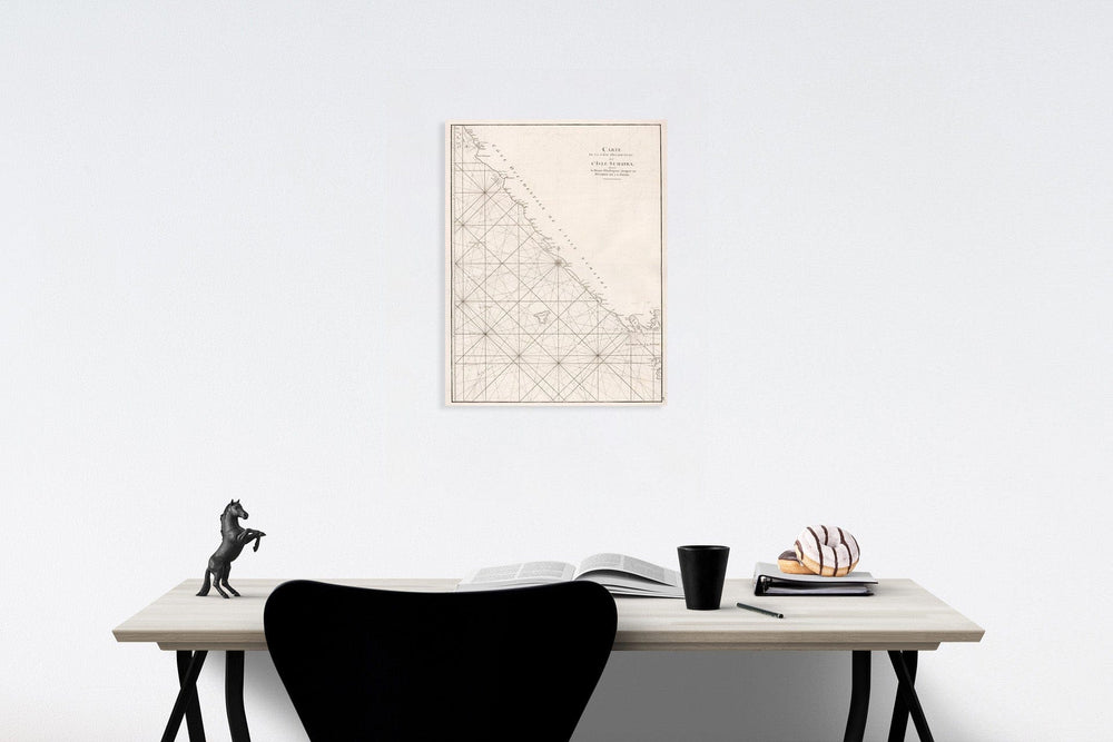 Historic Pictoric Map : Carte Cote Occidentale de l'Isle Sumatra, 1810, Vintage Wall Art
