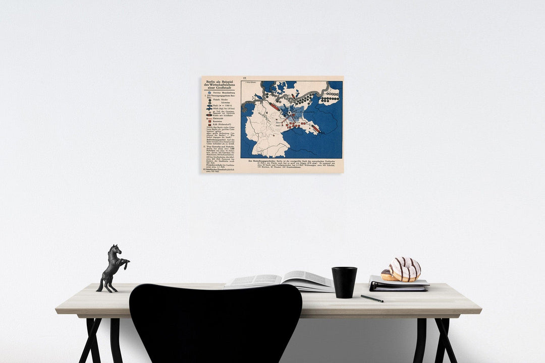 Historic Map : Berlin als Beispiel des Wirtschaftslebens einer grossstadt, 1935, Vintage Wall Decor