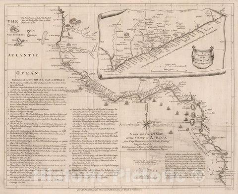 Historic Map : Vol. I. A new and correct map of the Coast of Africa, 1774, Vintage Wall Decor