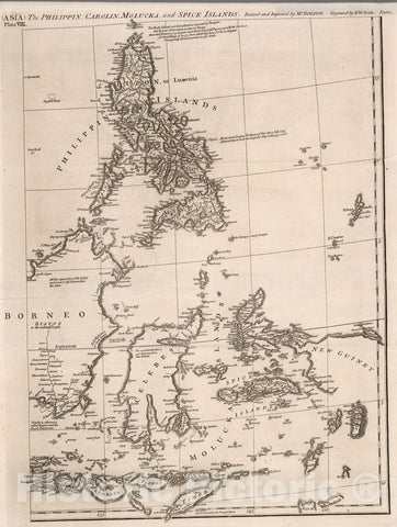 Historic Map : Vol. I. Asia. Part 2. Plate VIII. The Philippin, Carolin, Moluka and Spice Islands, 1755, Vintage Wall Decor