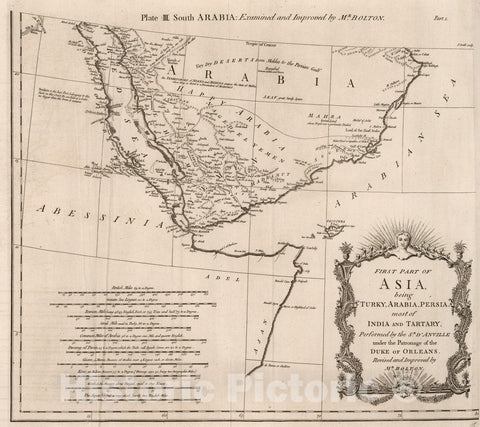 Historic Map : Vol. I. Asia. Part 1. Plate III. South Arabia, 1755, Vintage Wall Decor