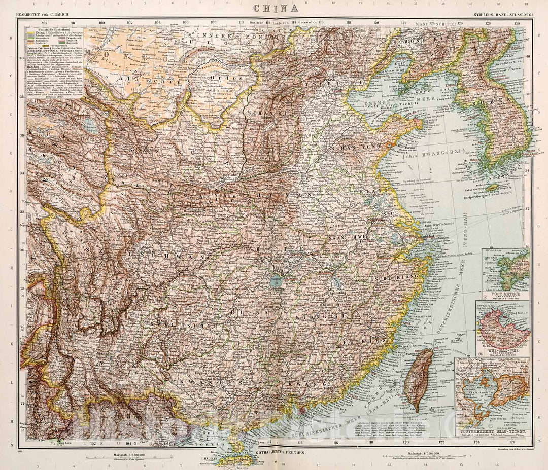 Historic Map : China., 1905, Vintage Wall Decor