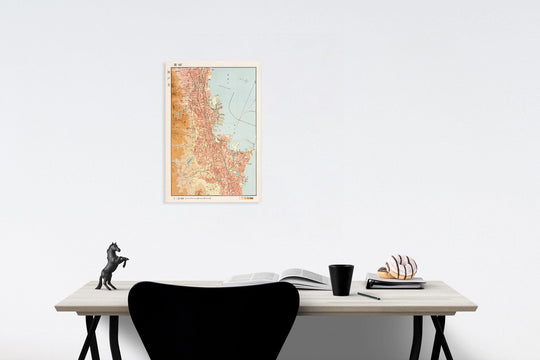 Historic Map : Kobe city, Japan, 1956, Vintage Wall Decor